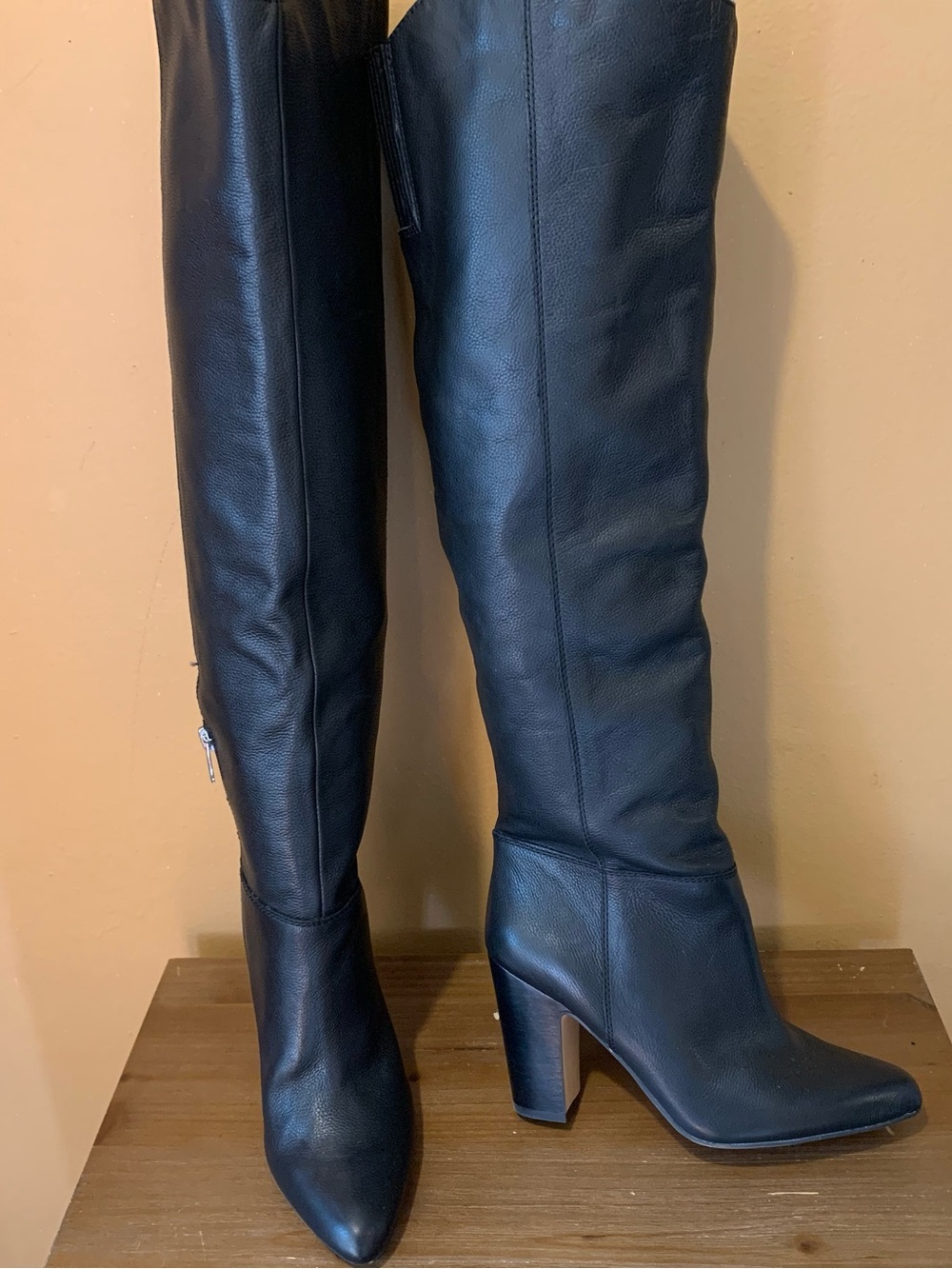 Vince Camuto Black Pointed Toe Block Heel Ankle Boots